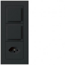 UP-Kombination Hager kallysto.pro Gr.I-I-I, vertikal, 2×Schalter S3 + Typ 13 schwarz UP-Kombination Hager kallysto.pro Gr.I-I-I, vertikal, 2×Schalter S3 + Typ 13 schwarz
