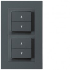 UP-Kombination Hager kallysto.pro Gr.I-I, vertikal, 2×Storenschalter anthrazit UP-Kombination Hager kallysto.pro Gr.I-I, vertikal, 2×Storenschalter anthrazit