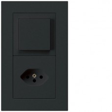 UP-Kombination Hager kallysto.pro Gr.I-I vertikal Schalter S6 + Typ 13 schwarz