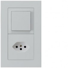 UP-Kombination Hager kallysto.pro Gr.I-I vertikal Schalter S6 + Typ 13 lichtgrau
