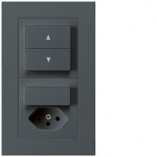 UP-Kombination Hager kallysto.pro Gr.I-I vertikal Storenschalter+Kombi S3/Typ 13 anthrazit