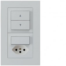 UP-Kombination Hager kallysto.pro Gr.I-I vertikal Storenschalter+Kombi S3/Typ 13 lichtgrau