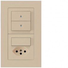 UP-Kombination Hager kallysto.pro Gr.I-I vertikal Storenschalter + Kombi S3/Typ 13 beige