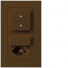 UP-Kombination Hager kallysto.pro Gr.I-I  vertikal Storenschalter + Kombi S3/Typ 13 braun