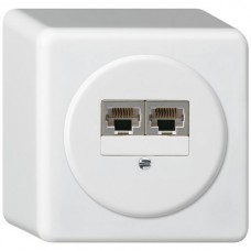 AP-Dose Hager basico 2×RJ45s getrennt weiss AP-Dose Hager basico 2×RJ45s getrennt weiss