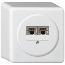 AP-Dose Hager basico 2×RJ45s parallel weiss AP-Dose Hager basico 2×RJ45s parallel weiss