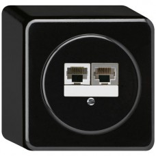 AP-Dose Hager basico 2×RJ45s+u getrennt schwarz AP-Dose Hager basico 2×RJ45s+u getrennt schwarz