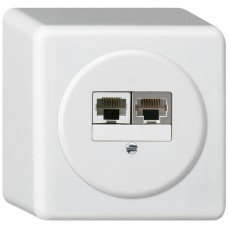 AP-Dose Hager basico 2×RJ45s+u getrennt weiss AP-Dose Hager basico 2×RJ45s+u getrennt weiss