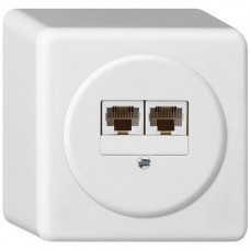 AP-Dose Hager basico 2×RJ45u getrennt weiss AP-Dose Hager basico 2×RJ45u getrennt weiss