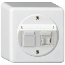 AP-Dose Hager basico Kat.5e 1RJ45/u weiss AP-Dose Hager basico Kat.5e 1RJ45/u weiss