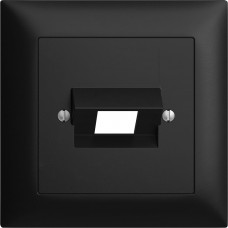 Frontset EDIZIOdue schwarz 88×88mm 1×RJ45 FMI