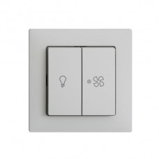 L-Druckschalter für Licht/Ventilation EDIZIOdue 3+3/1L hellgrau LED gelb F
