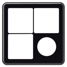 UP-Abdeckplatte 2×2 3×systo+ 1×Ø43mm schwarz