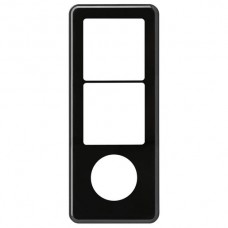 UP-Abdeckplatte Hager basico 3×1 2×systo+ 1×Ø43mm, schwarz