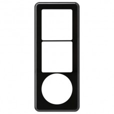 UP-Abdeckplatte Hager basico 3×1 2×systo+ 1×Ø58mm, schwarz