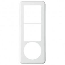 UP-Abdeckplatte Hager basico 3×1 2×systo+ 1×Ø58mm, weiss
