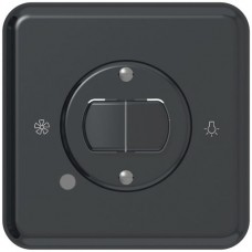 UP-Frontset Classic 86x86mm schwarz Symbole 2 Druckknöpfe Linse