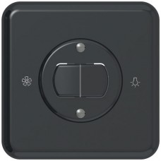 UP-Frontset Classic 86x86mm schwarz Symbole 2 Druckknöpfe ohne Linse