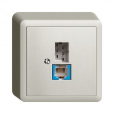 AP-Dose T+T 6P/1xRJ45 DSL - Breitband hellgrau EDIZIOdue