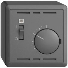 AP-Raumthermostat dunkelgrau EDIZIOdue 74x74mm mit Schalter