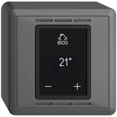 AP-Raumthermostat EDIZIOdue FX dunkelgrau mit Display Fussboden- und Raumregler