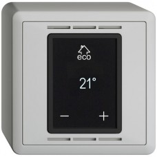 AP-Raumthermostat EDIZIOdue FX hellgrau mit Display Fussboden- und Raumregler