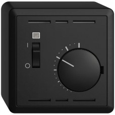 AP-Raumthermostat schwarz EDIZIOdue 74x74mm mit Schalter