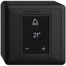 AP-Raumthermostat EDIZIOdue FX schwarz mit Display Fussboden- und Raumregler