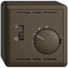 AP-Thermostat EDIZIOdue mit Schalter Heizen/Kühlen 74×74mm coffee