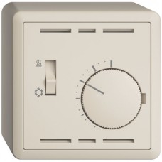 AP-Thermostat EDIZIOdue mit Schalter Heizen/Kühlen 74×74mm crema