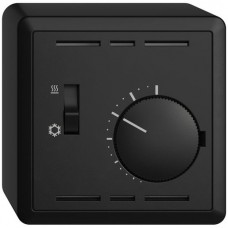 AP-Thermostat EDIZIOdue mit Schalter Heizen/Kühlen 74×74mm schwarz