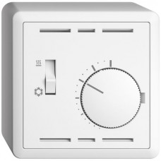 AP-Thermostat EDIZIOdue mit Schalter Heizen/Kühlen 74×74mm weiss