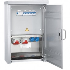 AP-Verteiler Edelstahl A2 IP44 Steckdose 1xCEE 16A/32A, 2xT23