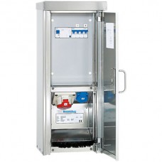 AP-Verteiler Edelstahl A2 IP44 Steckdosen 1xCEE 16A 5P, 1xT23