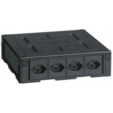 Consolidation Point Hager mit 4 Stück 1xT13 für 6 Module Keystone schwarz