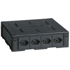 Consolidation Point Hager mit 4 Stück 1xT23 für 6 Module Keystone schwarz