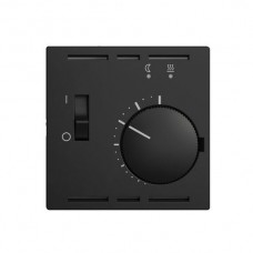 Frontset EDIZIOdue schwarz 60×60mm für Raumthermostat mit Fühler