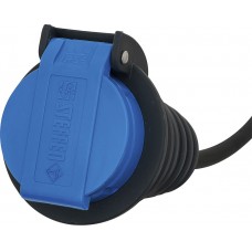Kupplung Steffen T13 IP55 10A 250V, anthrazit, Deckel hellblau