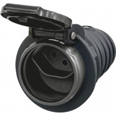 Kupplung Steffen T13 IP55 10A 250V, schwarz/Deckel schwarz