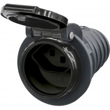 Kupplung Steffen T23 IP55 16A 250V schwarz/Deckel schwarz