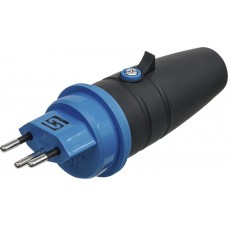Stecker Steffen T13 IP55 10A 250V, anthrazit/hellblau