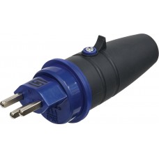 Stecker Steffen T23 IP55 16A 250V anthrazit/blau