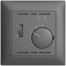 UP-Frontset EDIZIOdue dunkelgrau 88x88mm für Raumthermostat mit Fühler