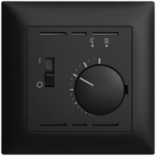 Frontset EDIZIOdue schwarz 88×88mm für Raumthermostat mit Fühler FMI