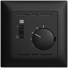 Frontset EDIZIOdue schwarz 88×88mm für Raumthermostat mit Schalter FMI