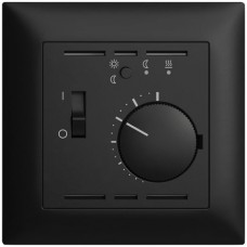 Frontset EDIZIOdue schwarz 88×88mm für Raumthermostat mit Fühler FMI