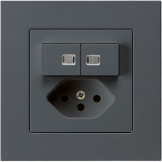UP-Leuchtkombination Hager kallysto.pro 2×A-R/1P+T13 anthrazit 2 Linsen C