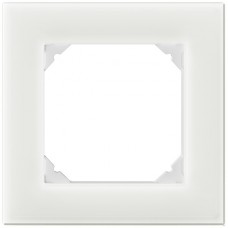 Abdeckrahmen EDIZIO.liv prestige glas weiss 94 x 94 mm