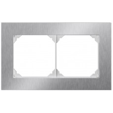 Abdeckrahmen EDIZIO.liv prestige Horizontale Montage chromstahl geschliffen 94 x 154 mm