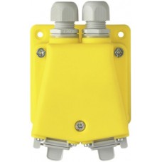 AP-Dose 2×RJ45 IP67 mit Flansch IDC Kat. 6a geschirmt gelb
